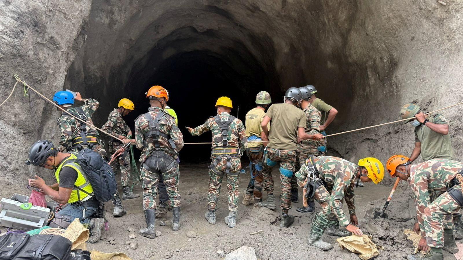 Hillside Blasting as Nepal Teams Search for 600+ Hydropower Workers Trapped by Floods