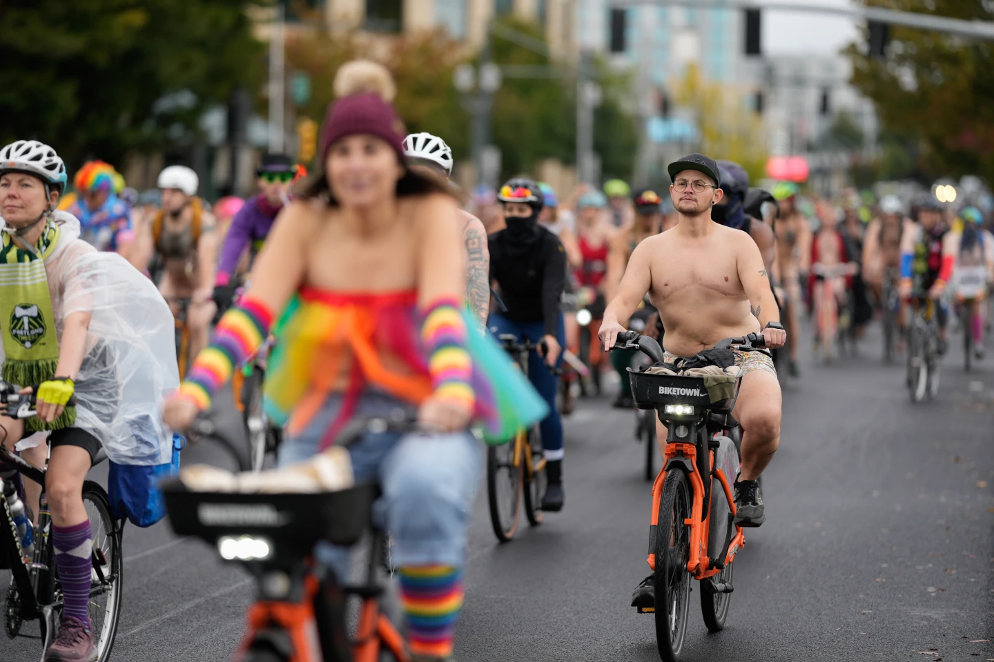 Portland Hosts Emergency Naked Bike Ride to Protest Federal Troop Presence